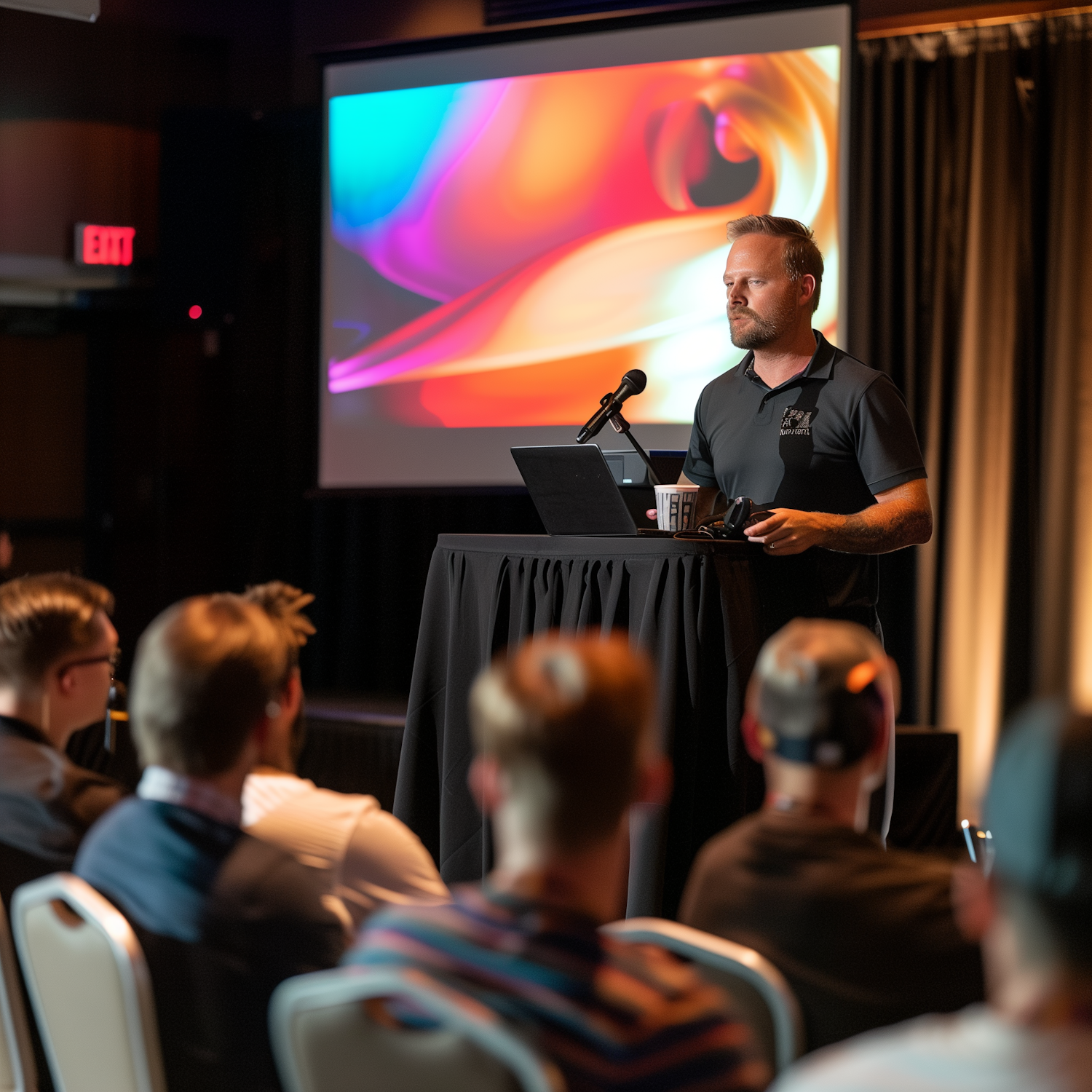 Man Presenting at a Tech Workshop