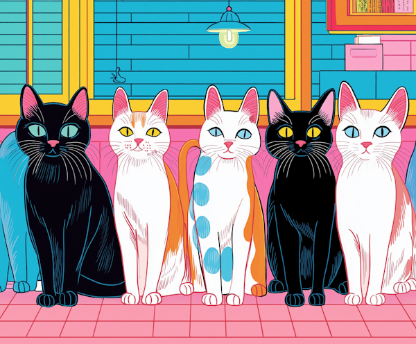 Vibrant Cat Illustration