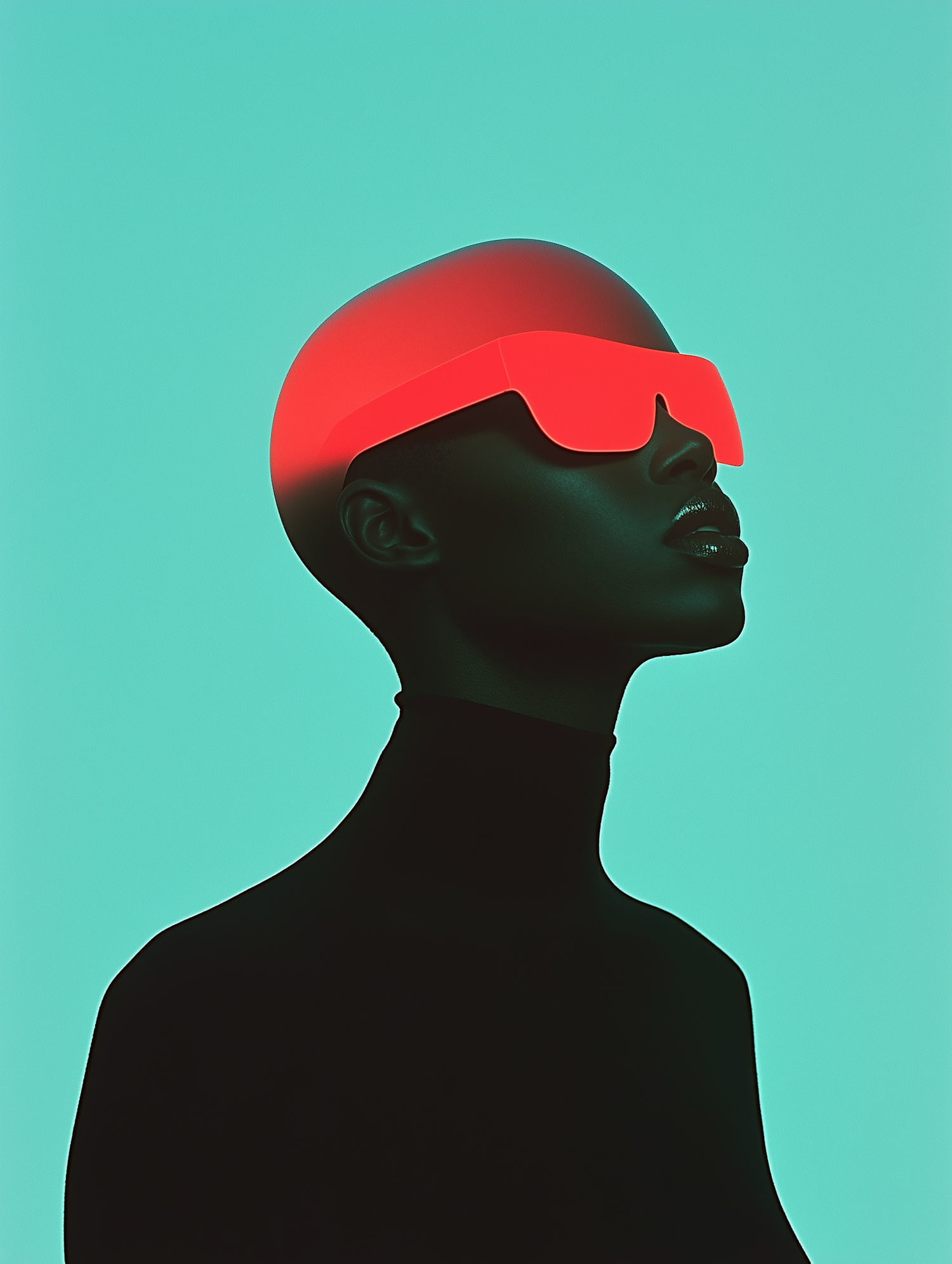 Stylized Human Silhouette with Visor