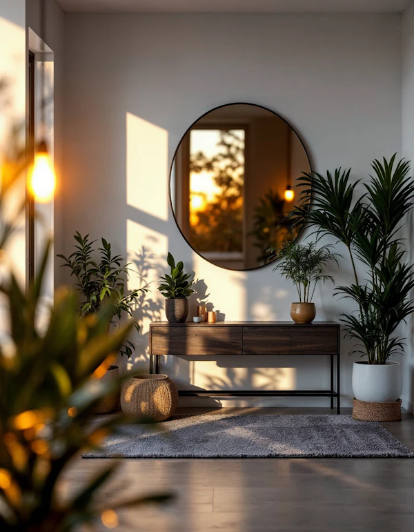Serene Interior with Natural Elements