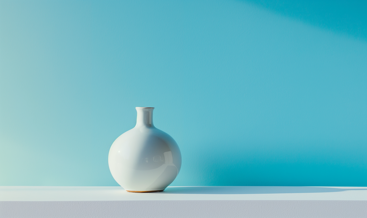 Minimalist White Vase on Blue Gradient