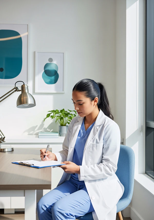 Doctor in Modern Office