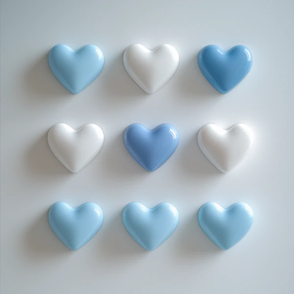 Glossy Heart Grid