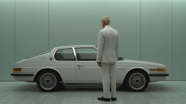 Man with Vintage Car