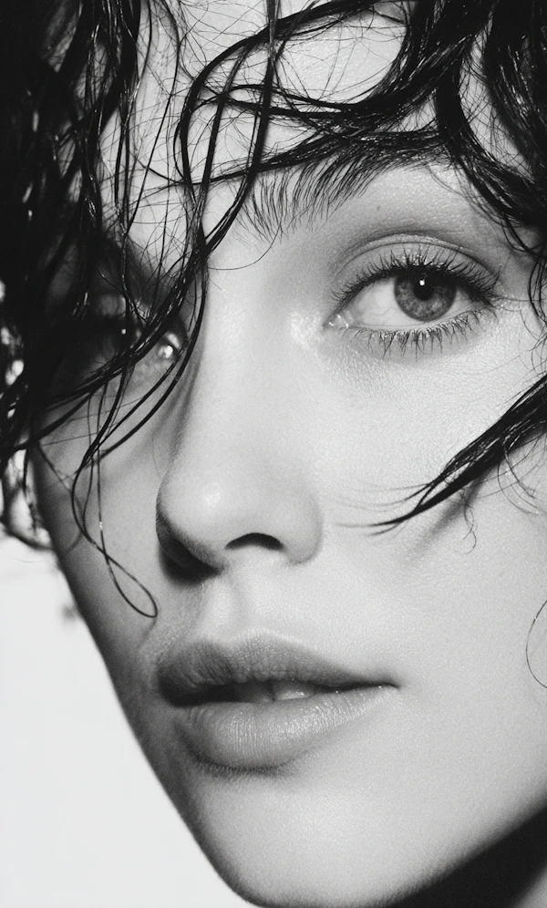 Grayscale Portrait Close-up