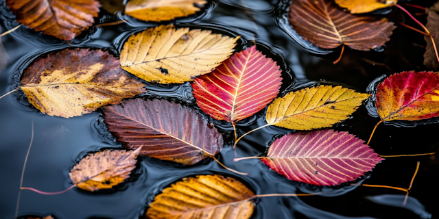 Autumn Leaves on Water