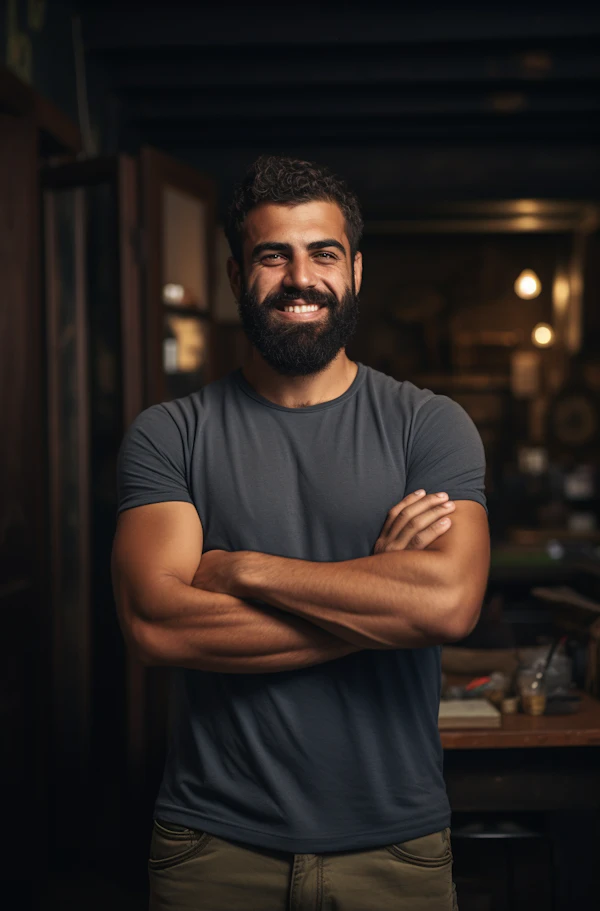 Confident Casual Man with a Warm Smile