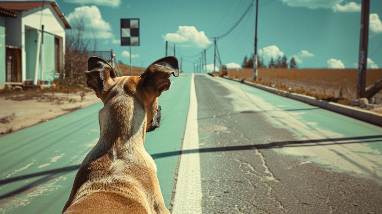 Contemplative Canine on Open Road