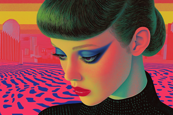 Surrealistic Portrait of Woman with Vibrant Colors