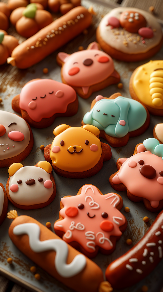 Cartoon-Styled Animal Cookies