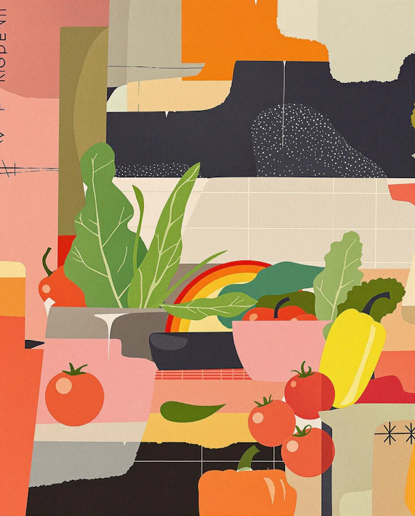 Abstract Food Illustration