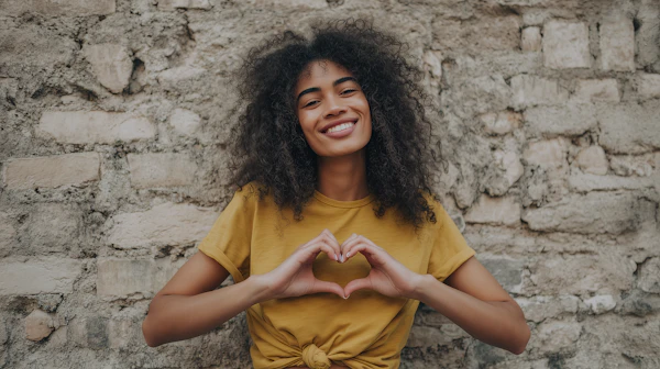 Woman Making Heart Gesture
