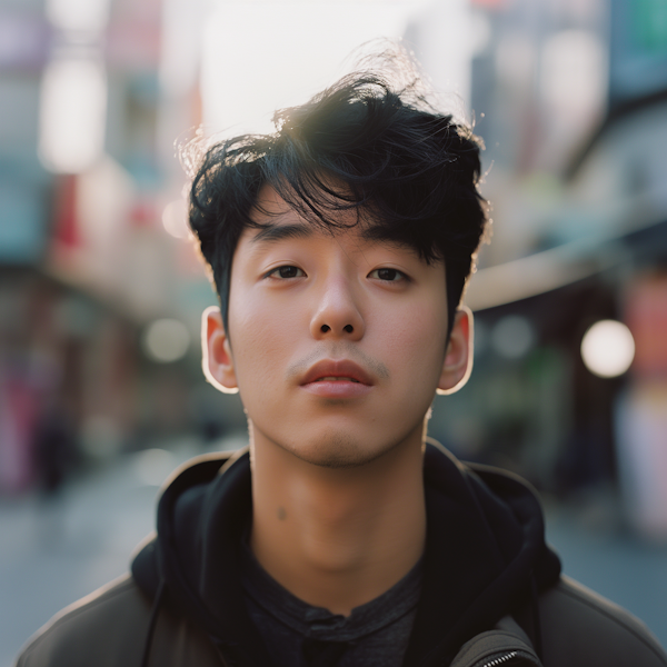 Close-Up Portrait of Young Man