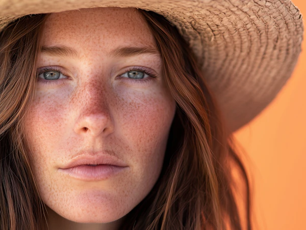 Portrait of a Woman with Straw Hat