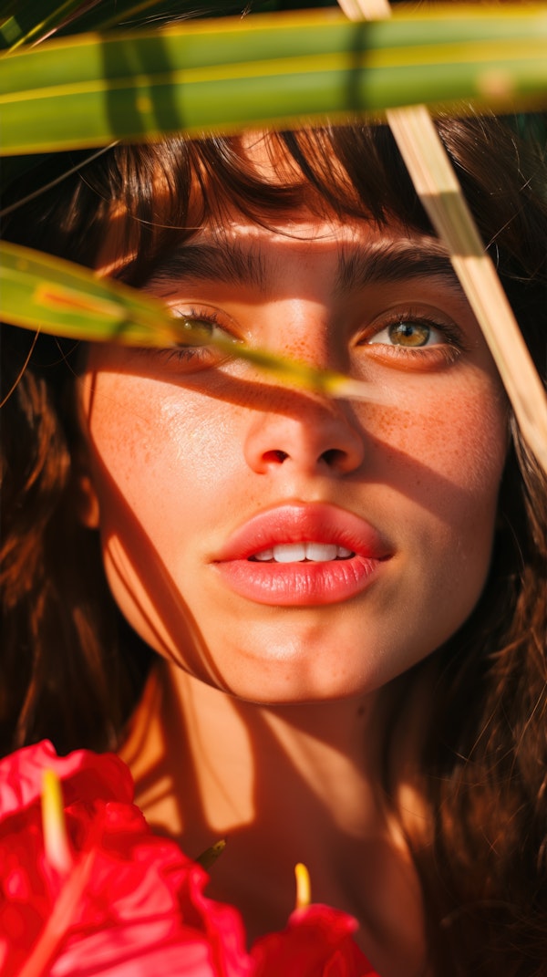 Tropical Portrait of Young Woman