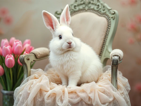 Rabbit on Vintage Chair