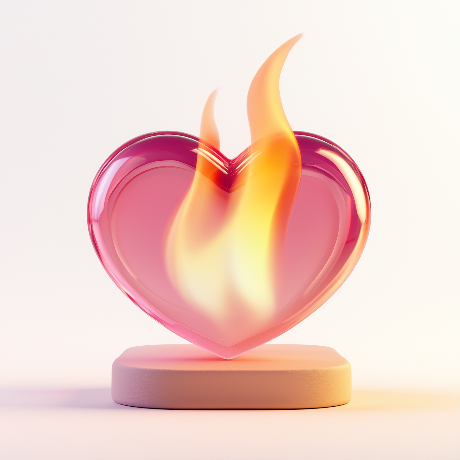 Flaming Heart on Pedestal