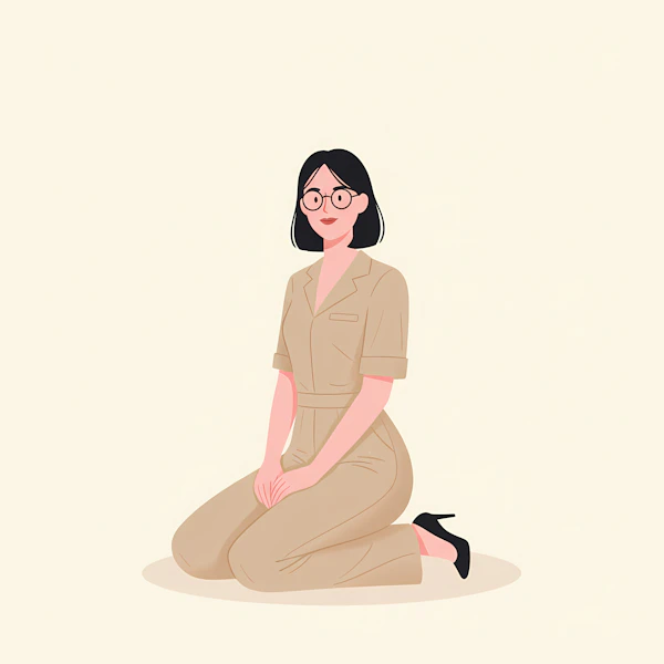 Woman in Beige Jumpsuit