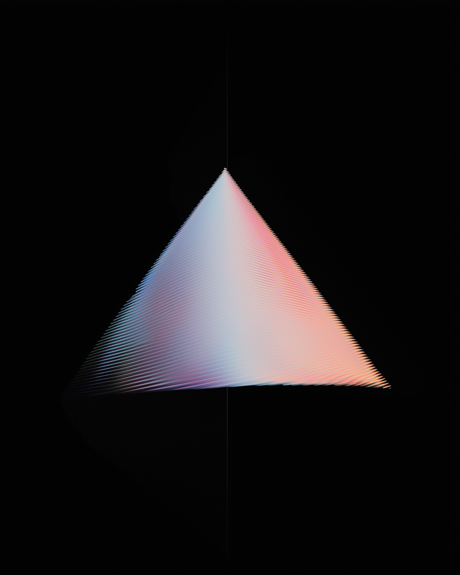 Geometric Pyramid on Black Background