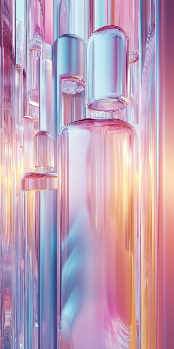 Abstract Glass Cylinders