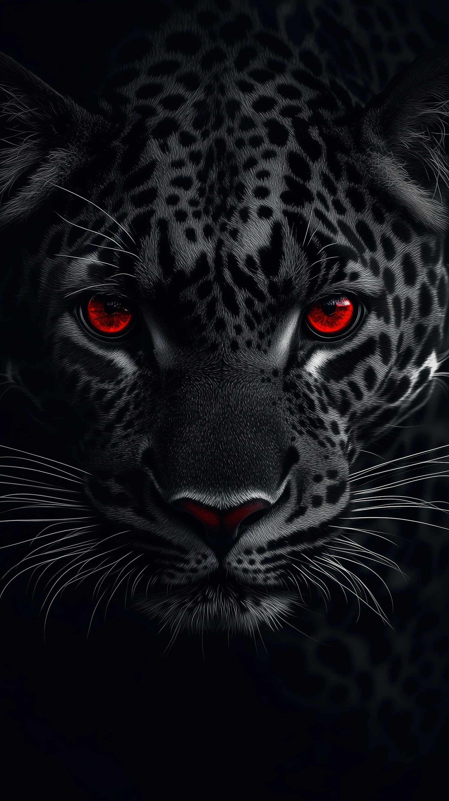 Leopard Close-Up with Red Eyes