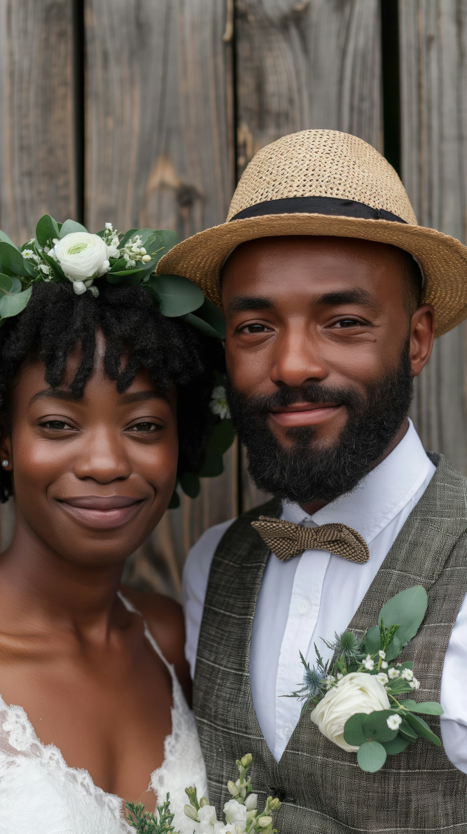 Rustic Wedding Couple Portrait