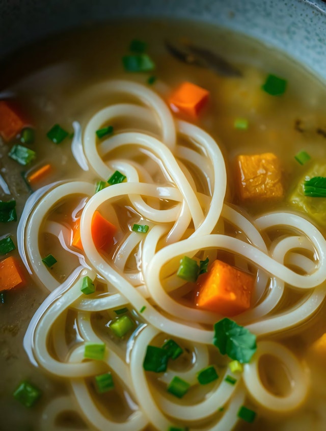 Close-up of Noodle Soup