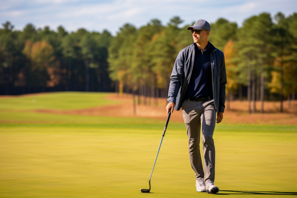 Confident Golfer on Manicured Course