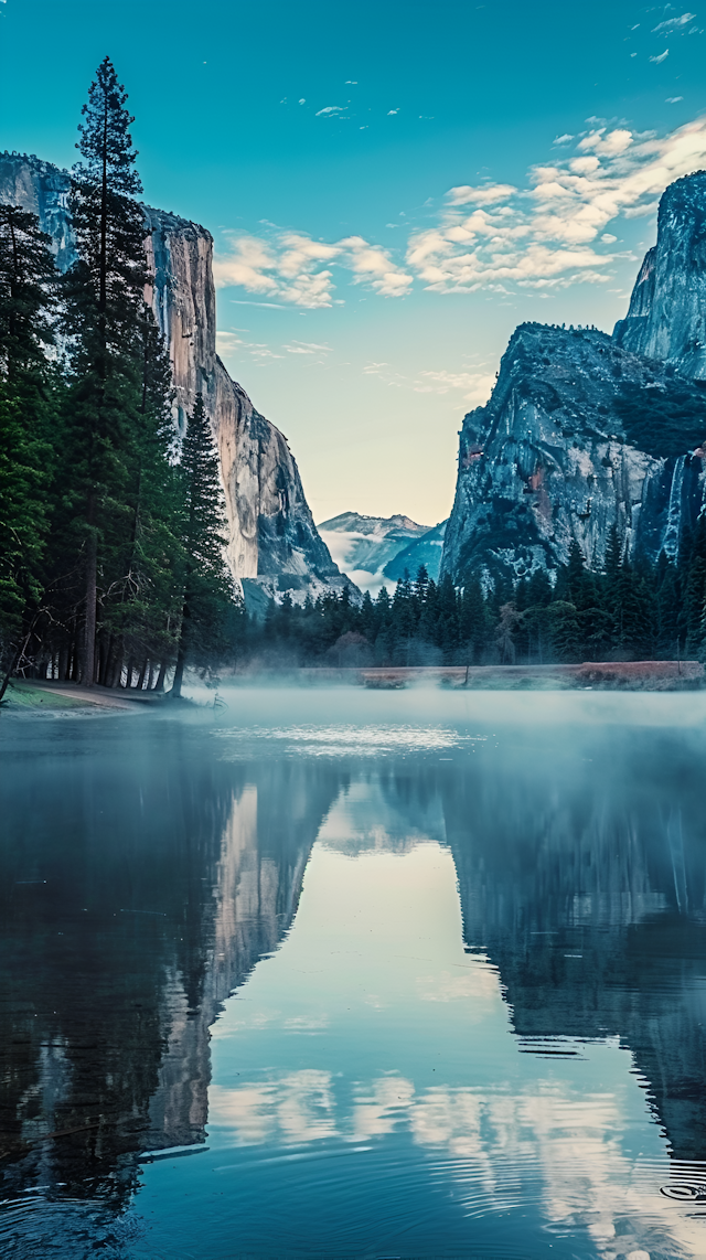 Serene Landscape with Cliffs and Water