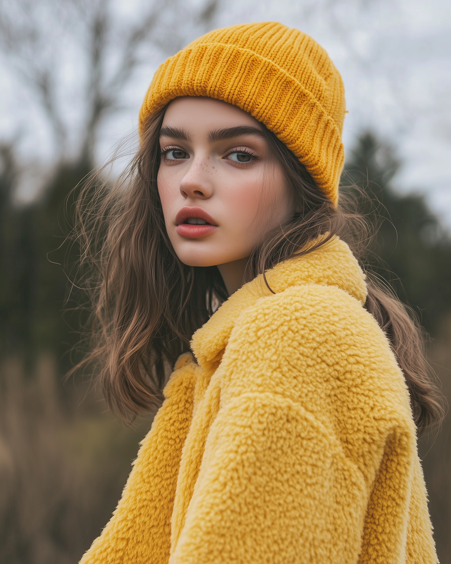 Contemplative Woman in Yellow