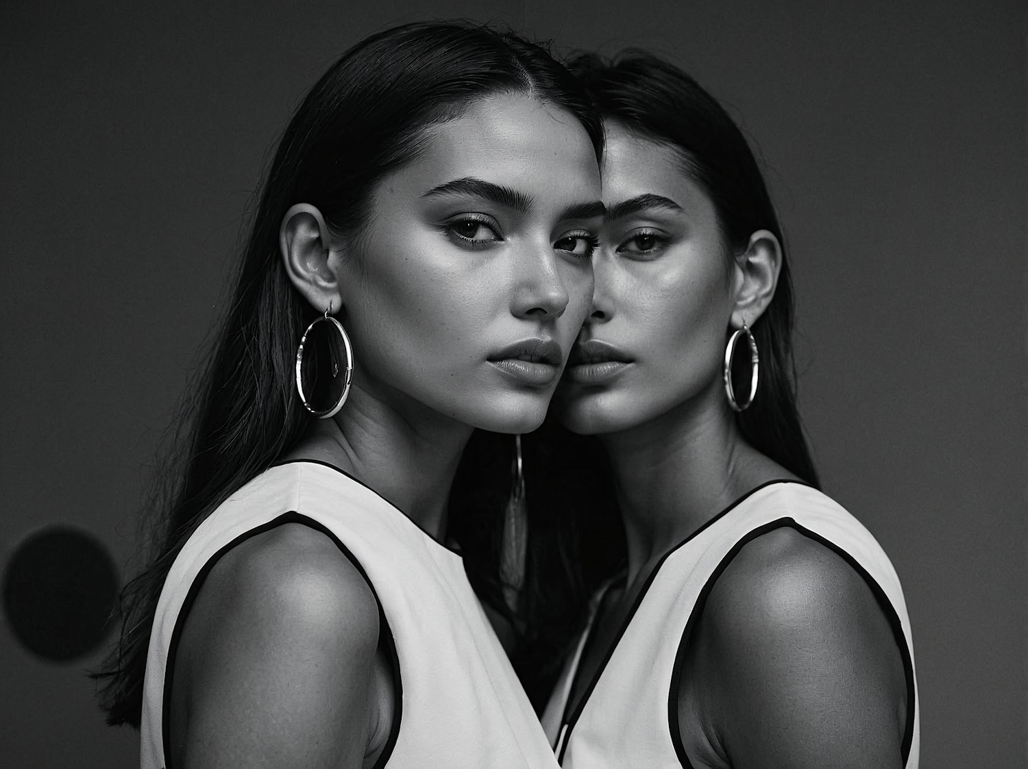 Twin Women in Black and White