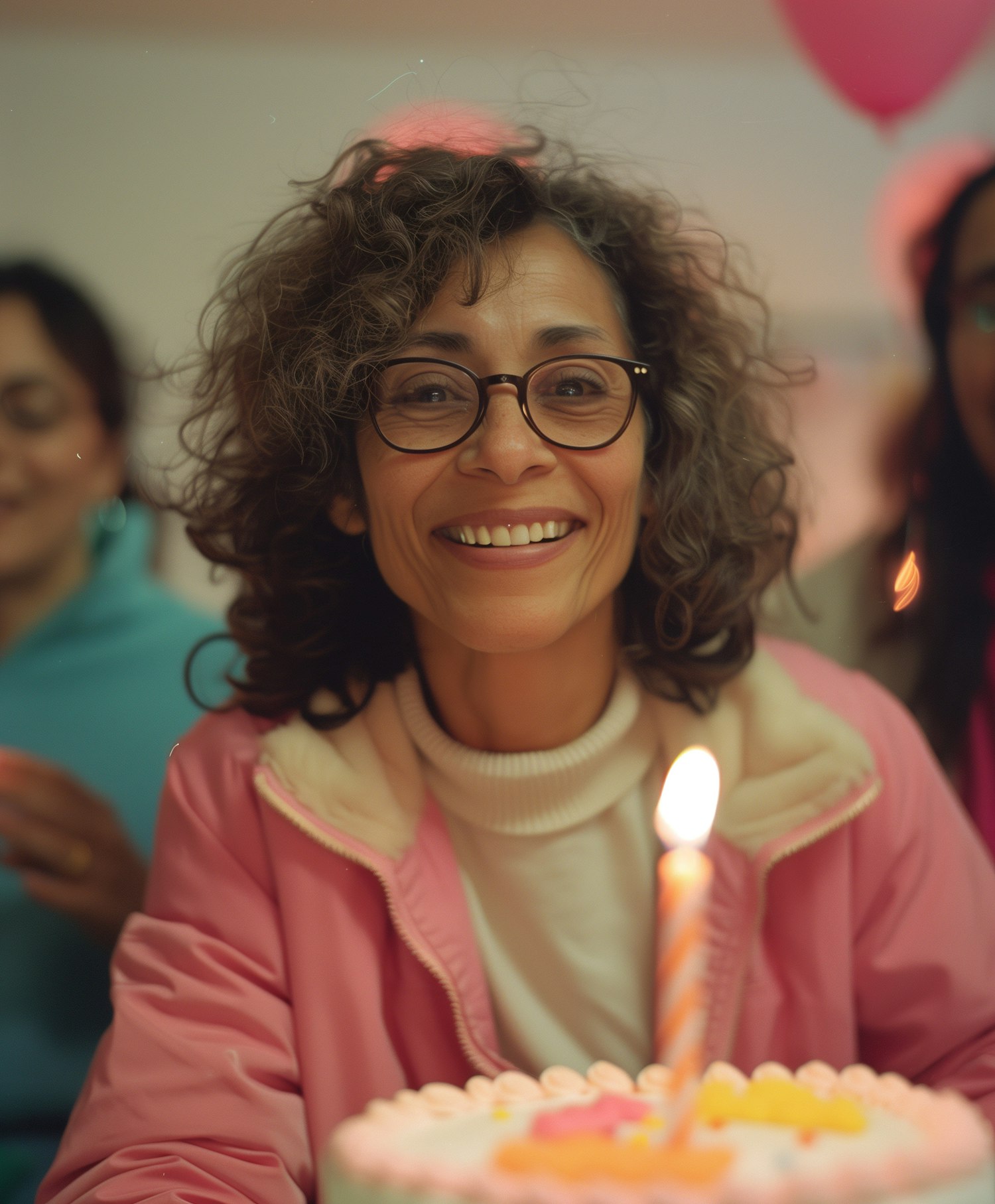 Joyful Woman Celebrating Birthday