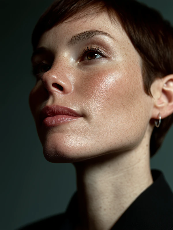 Freckled Woman Portrait