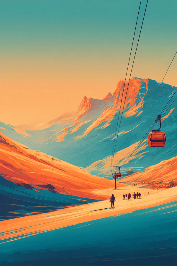 Sunset Mountain Scene