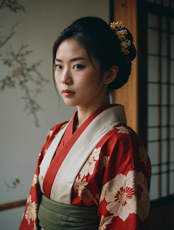 Traditional Japanese Kimono Portrait