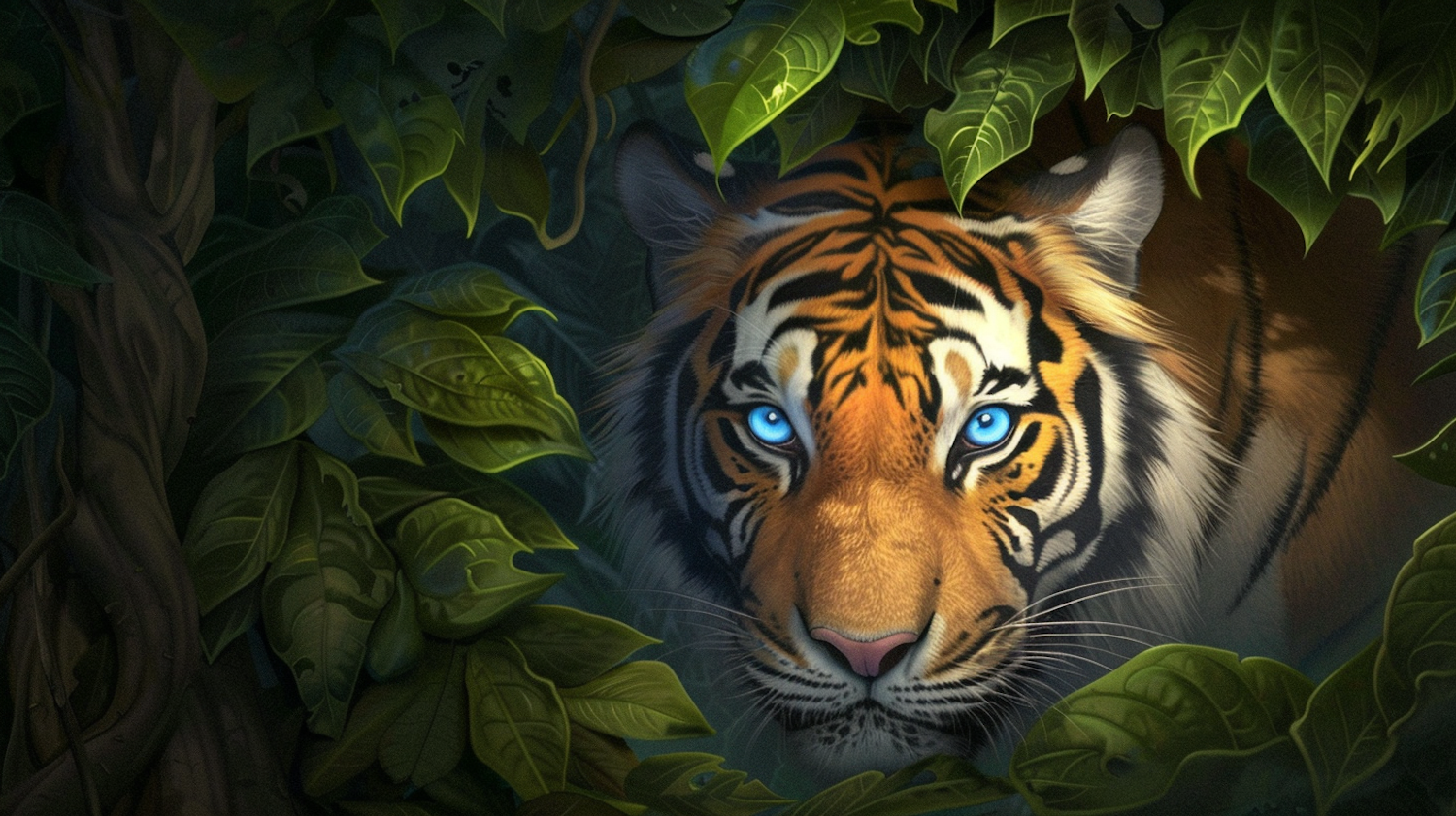 Tiger in Lush Foliage