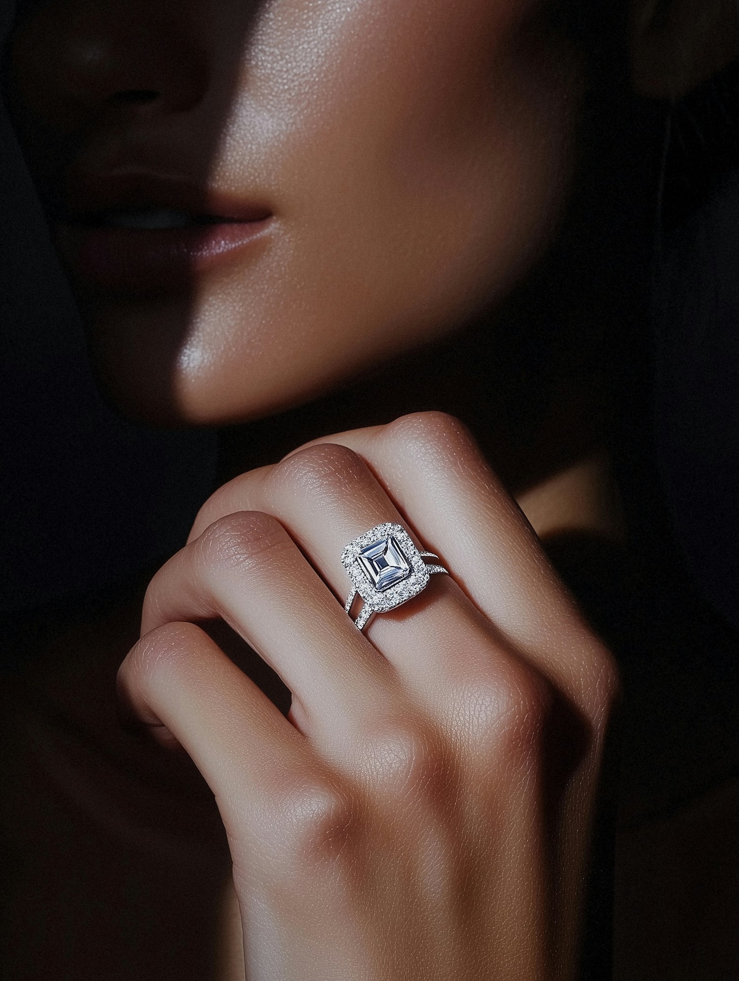 Elegant Diamond Ring Close-Up