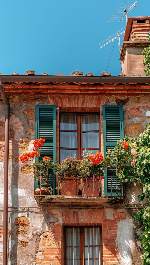 Rustic Balcony and Flowers