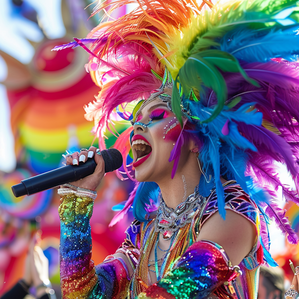 Carnival Singer in Full Costume