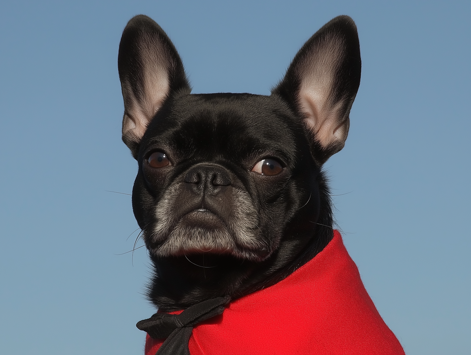 Close-up of Black French Bulldog