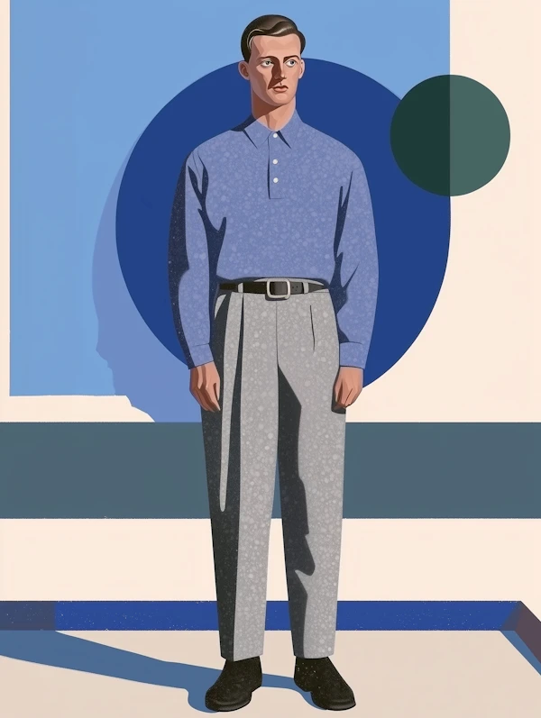 Stylized Man with Geometric Background