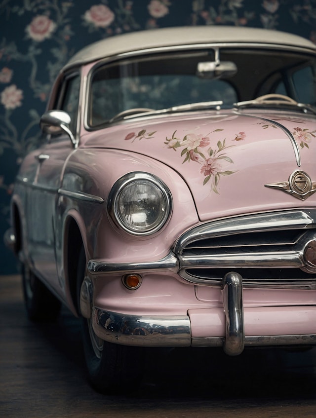 Vintage Floral Car