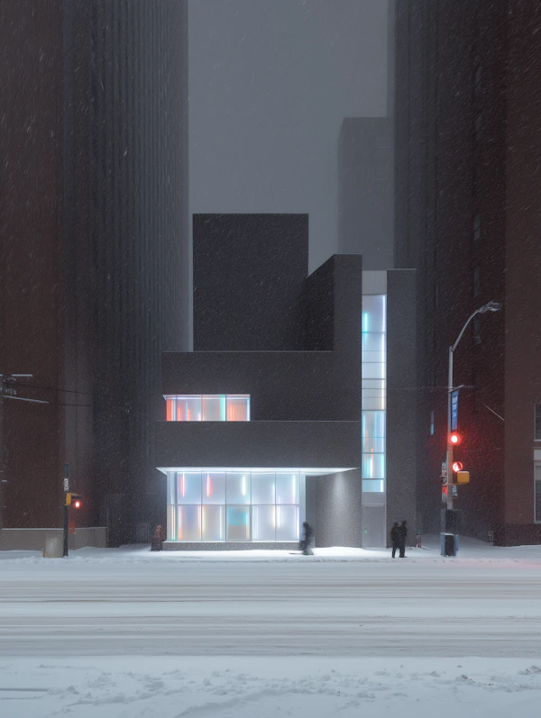 Snowy Urban Glow