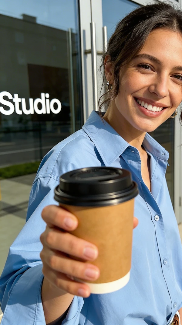Smiling Coffee Moment