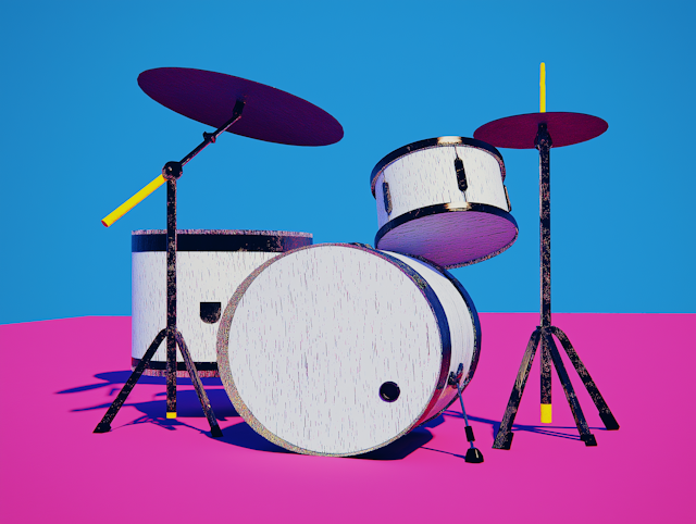 Vibrant Drum Set