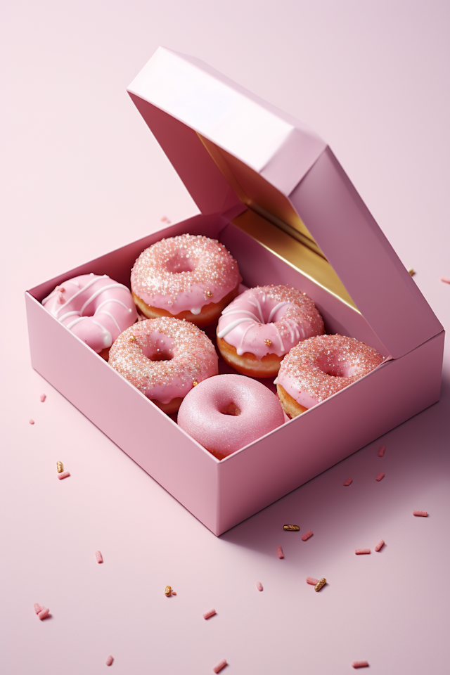 Elegant Pink & Gold Doughnut Collection