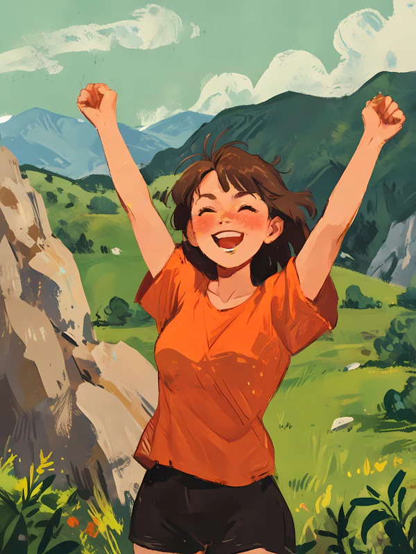 Cheerful Girl Outdoors