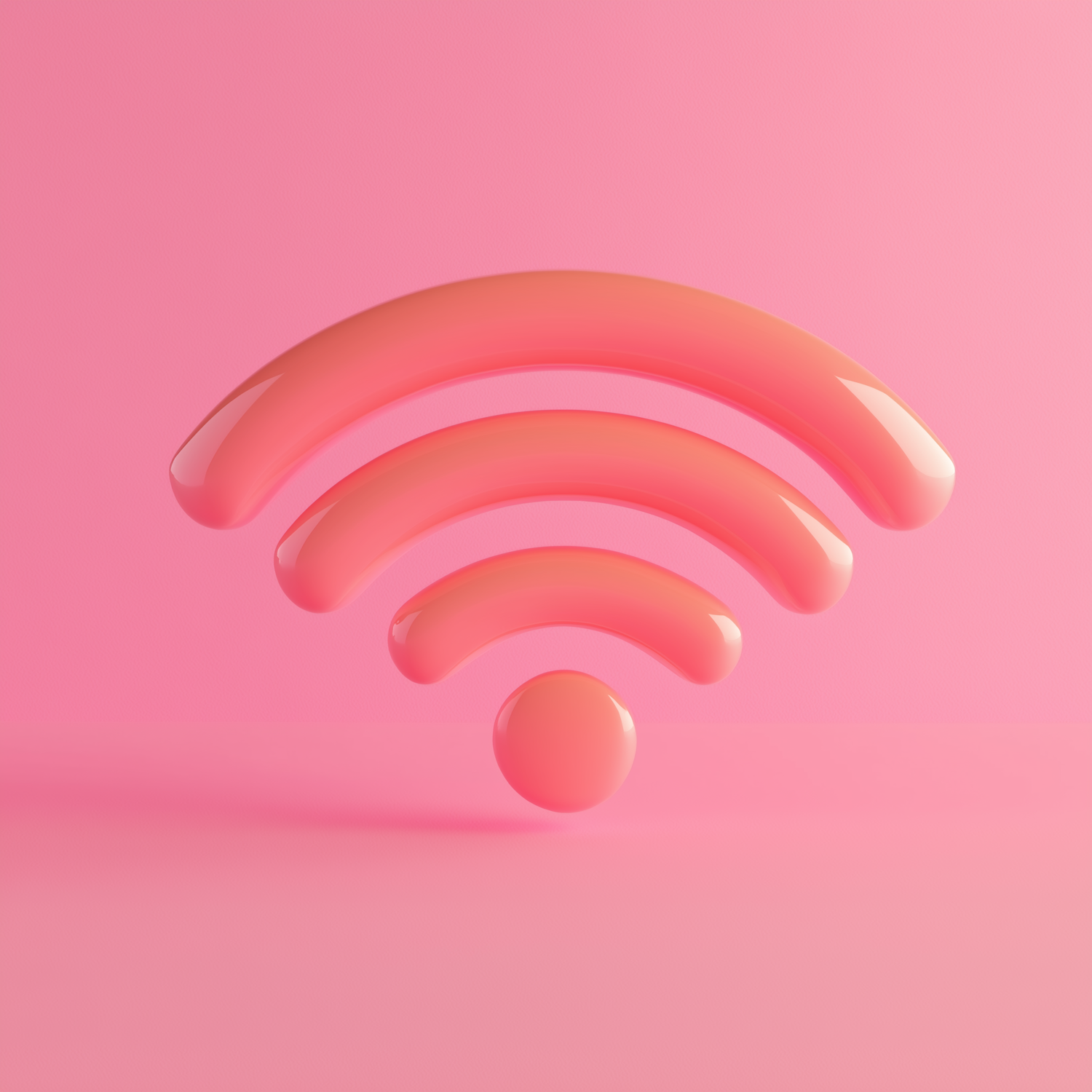 Glossy Pink Wi-Fi Icon