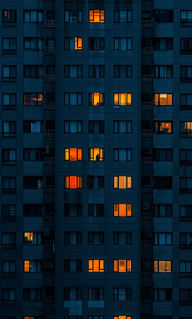 Evening Glow of Apartment Building