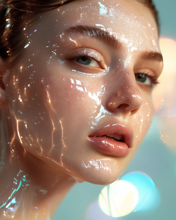 Glossy Portrait Close-Up